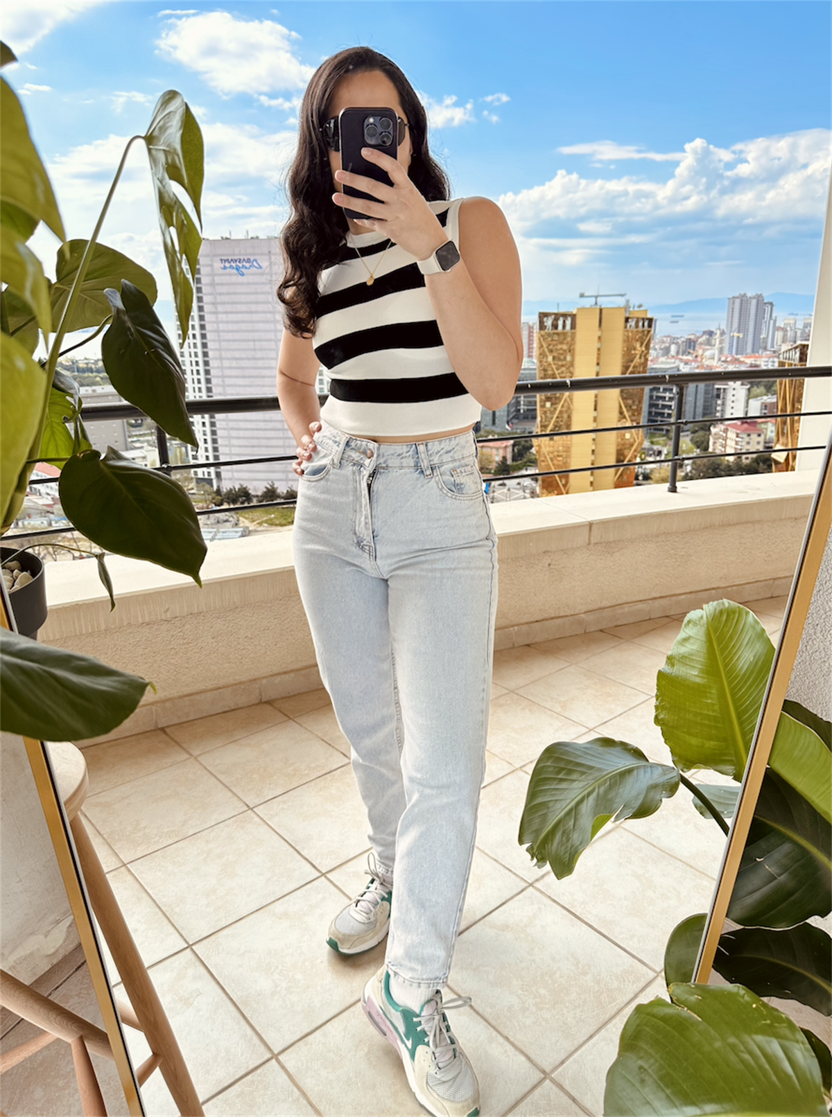 Zra Marka Model Çizgili Triko Bluz Siyah