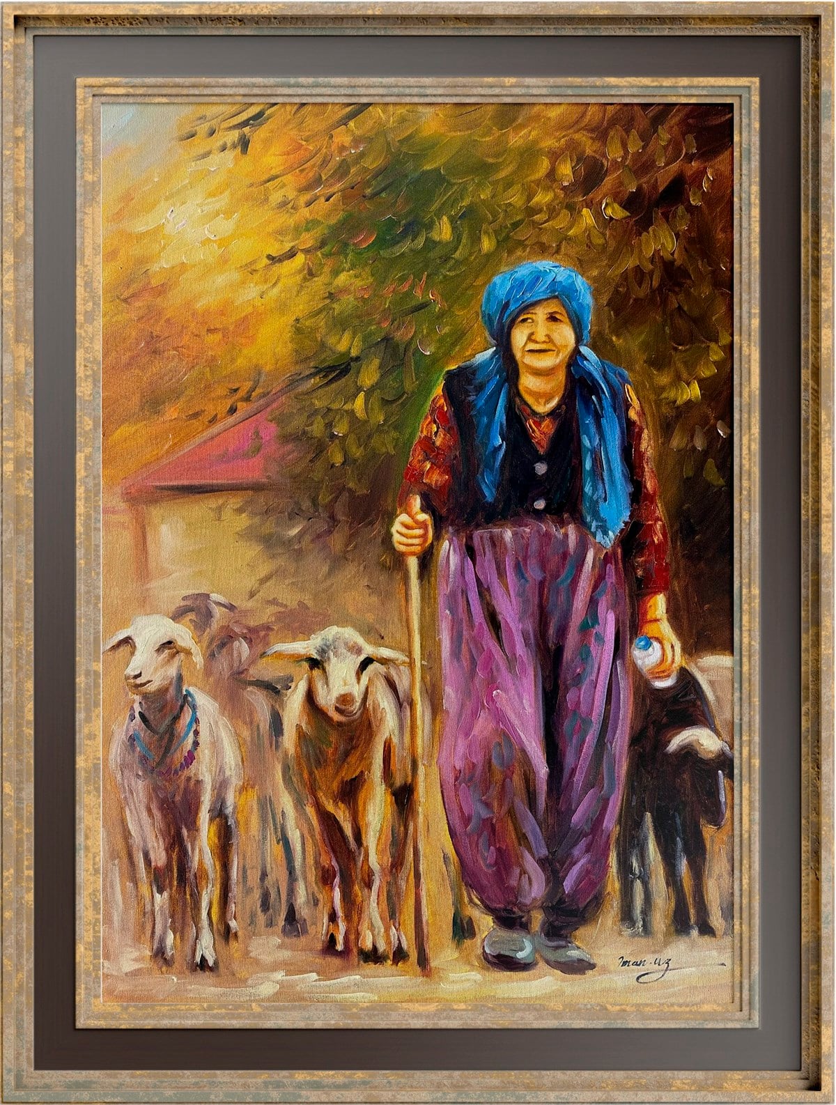 Anadolu temalı tablolarÇoban Kadın Yağlı Boya Tablo