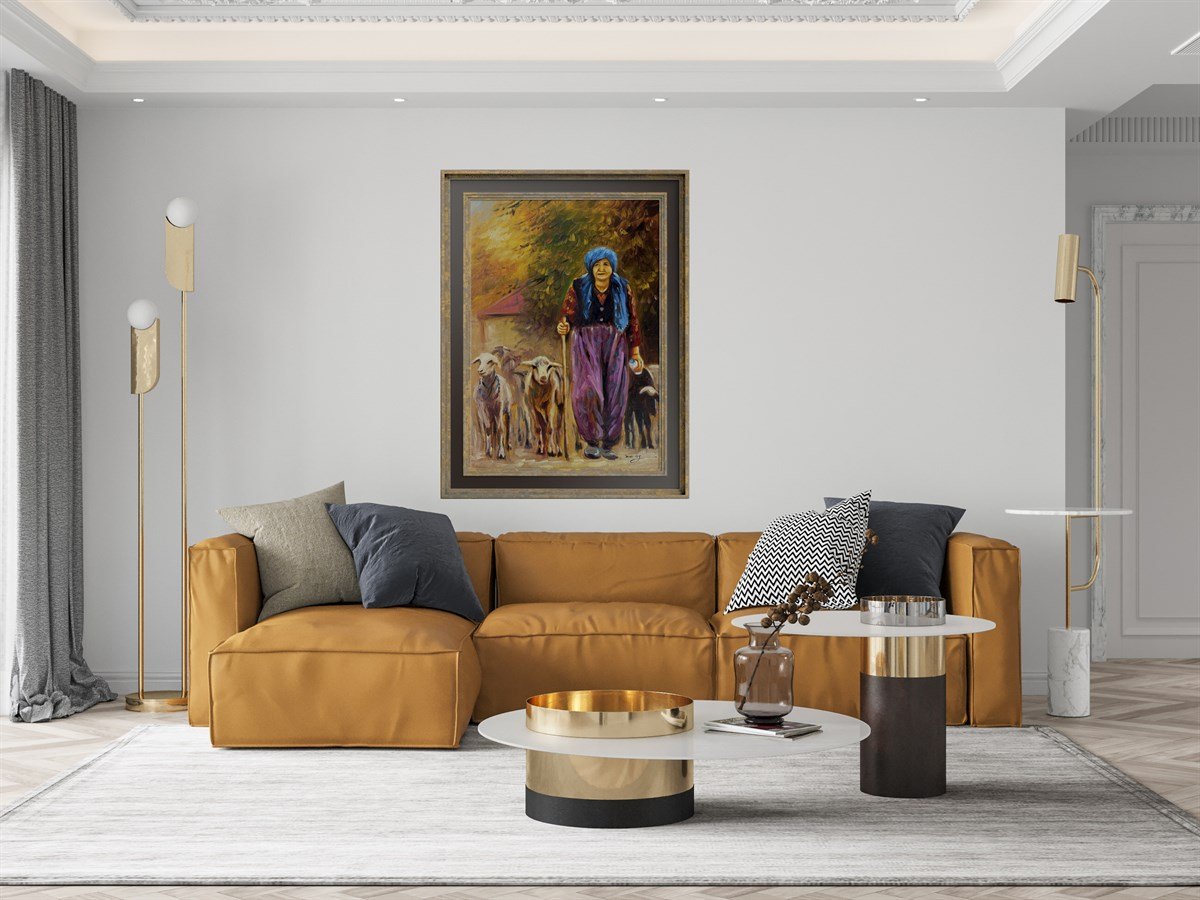 Anadolu temalı tablolarÇoban Kadın Yağlı Boya Tablo