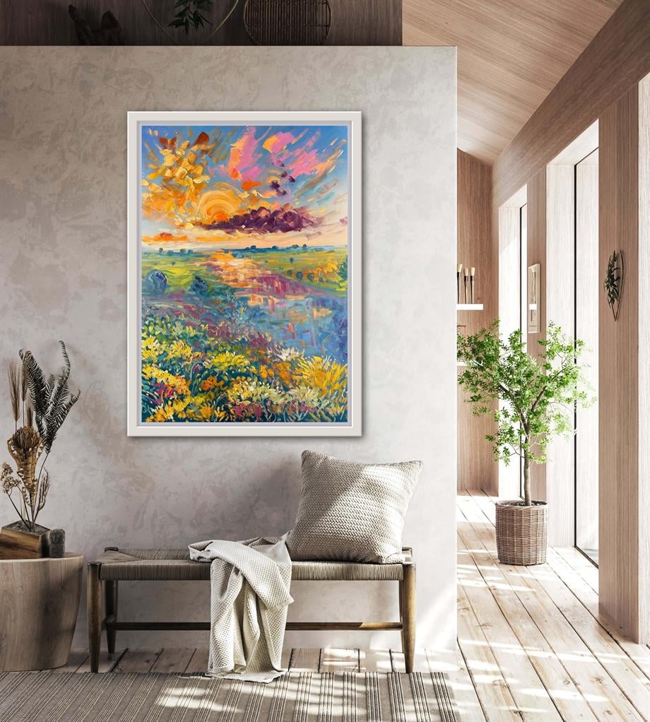 Doğa Temalı Tablolar,Soyut ve Modern TablolarDoğa Peyzaj Modern Yağlı Boya Tablo