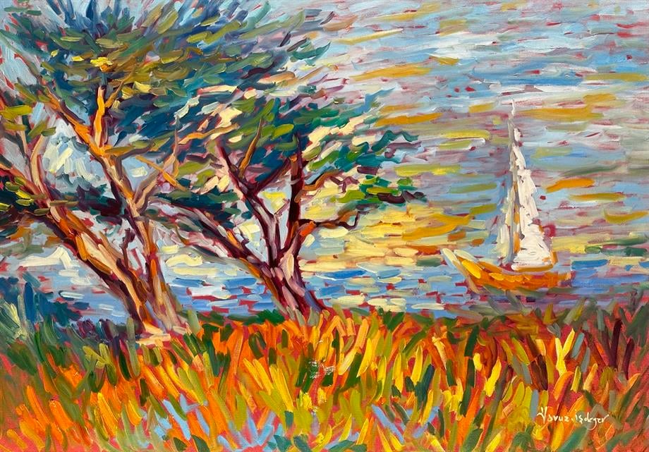 Doğa Temalı Tablolar,Soyut ve Modern TablolarDoğa Peyzaj Modern Yağlı Boya Tablo