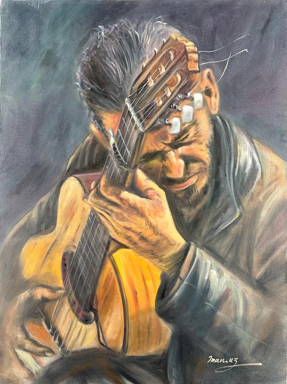 Figüratif TablolarGitarist Yağlı Boya Tablo