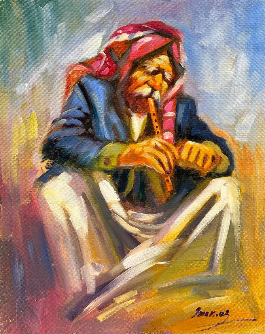 Figüratif TablolarKaval Çalan Adam Yağlı Boya Tablo
