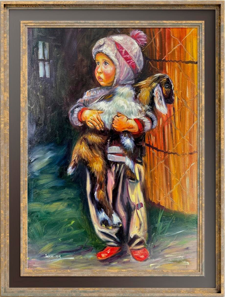 Figüratif TablolarKeçi ve Çocuk Yağlı Boya Tablo