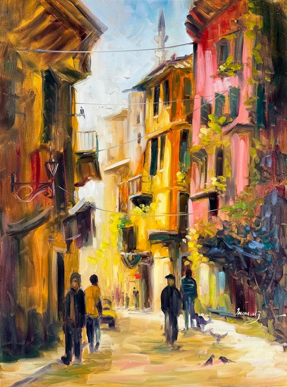 İstanbul temalı tablolarİstanbul'da Bir Sokak Yağlı Boya Tablo