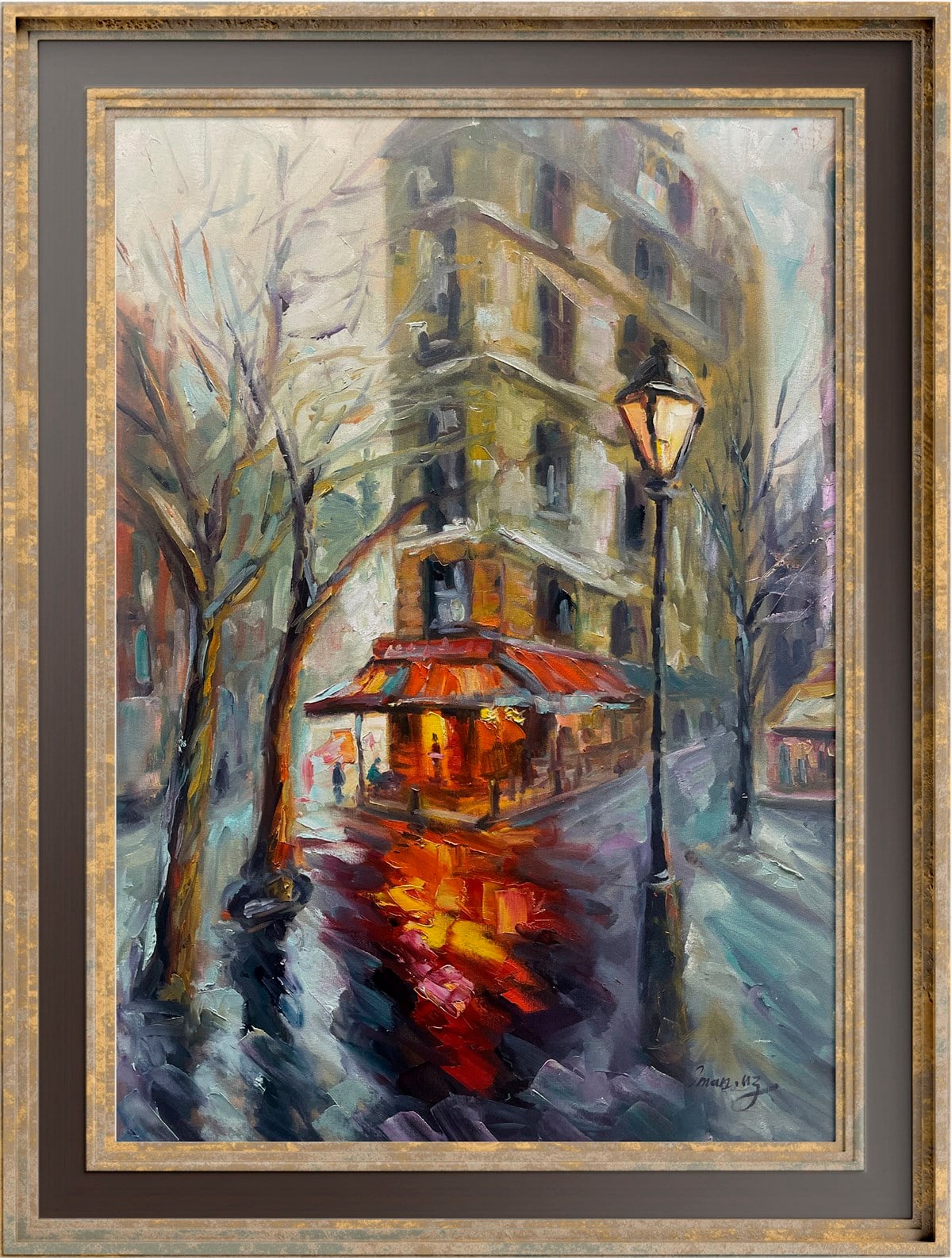 İstanbul temalı tablolarİstanbul'da Bir Cafe Yağlı Boya Tablo