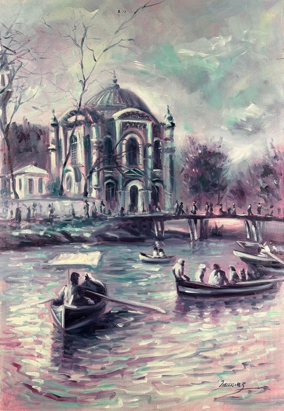 İstanbul temalı tablolarSadabat Eski İstanbul Yağlı Boya Tablo