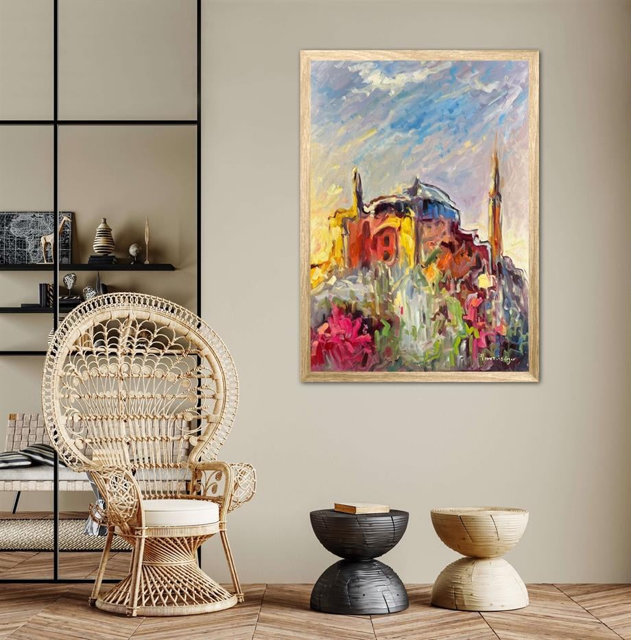 İstanbul Temalı Tablolar,Soyut ve Modern TablolarAyasofya Modern Yağlı Boya Tablo