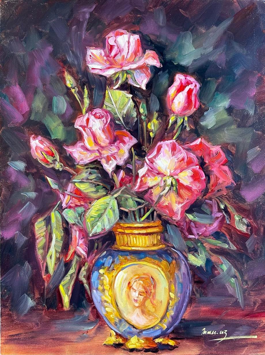 Natürmort ve Çiçek TablolarVazo'da Çiçek Yağlı Boya Tablo