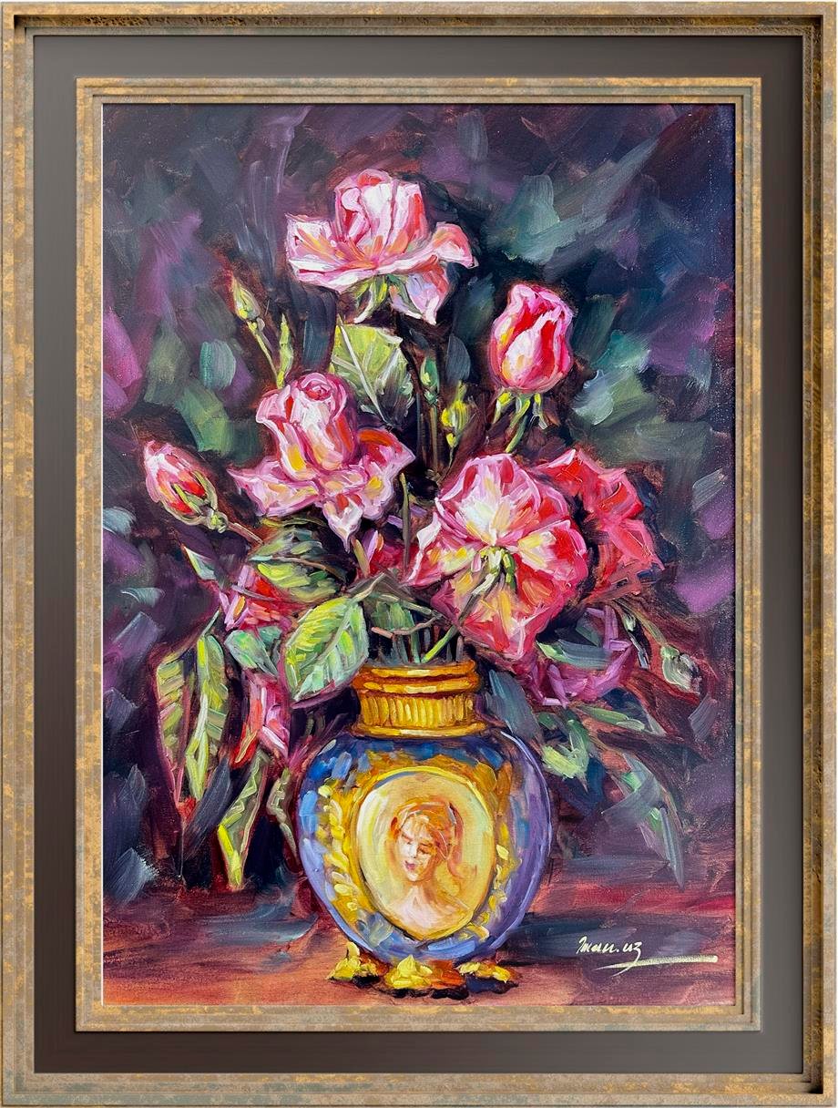 Natürmort ve Çiçek TablolarVazo'da Çiçek Yağlı Boya Tablo