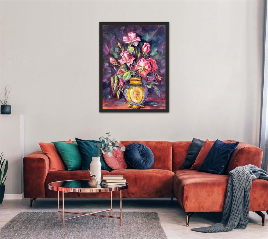 Natürmort ve Çiçek TablolarVazo'da Çiçek Yağlı Boya Tablo