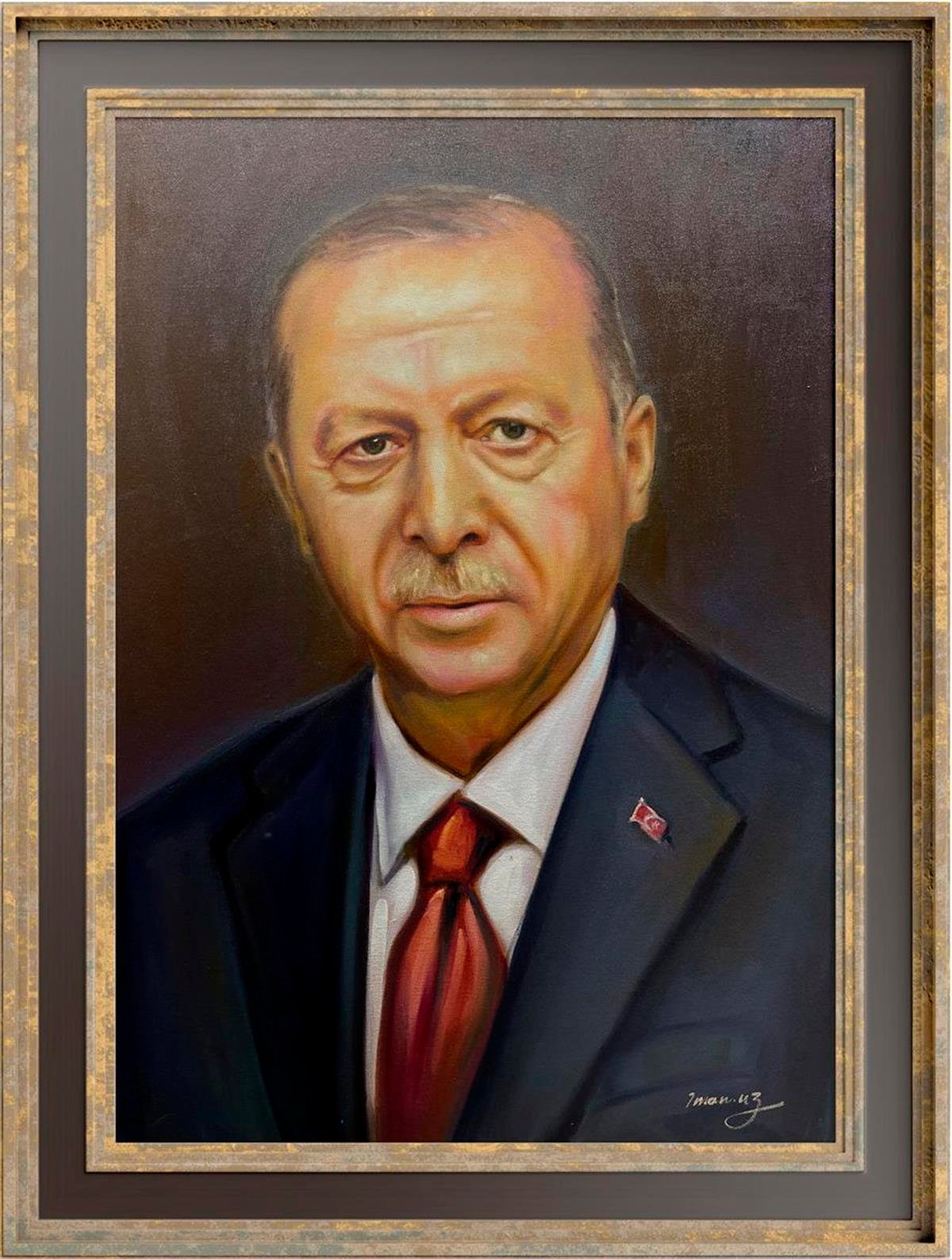 Portre TablolarRecep Tayyip Erdoğan Yağlı Boya Portre