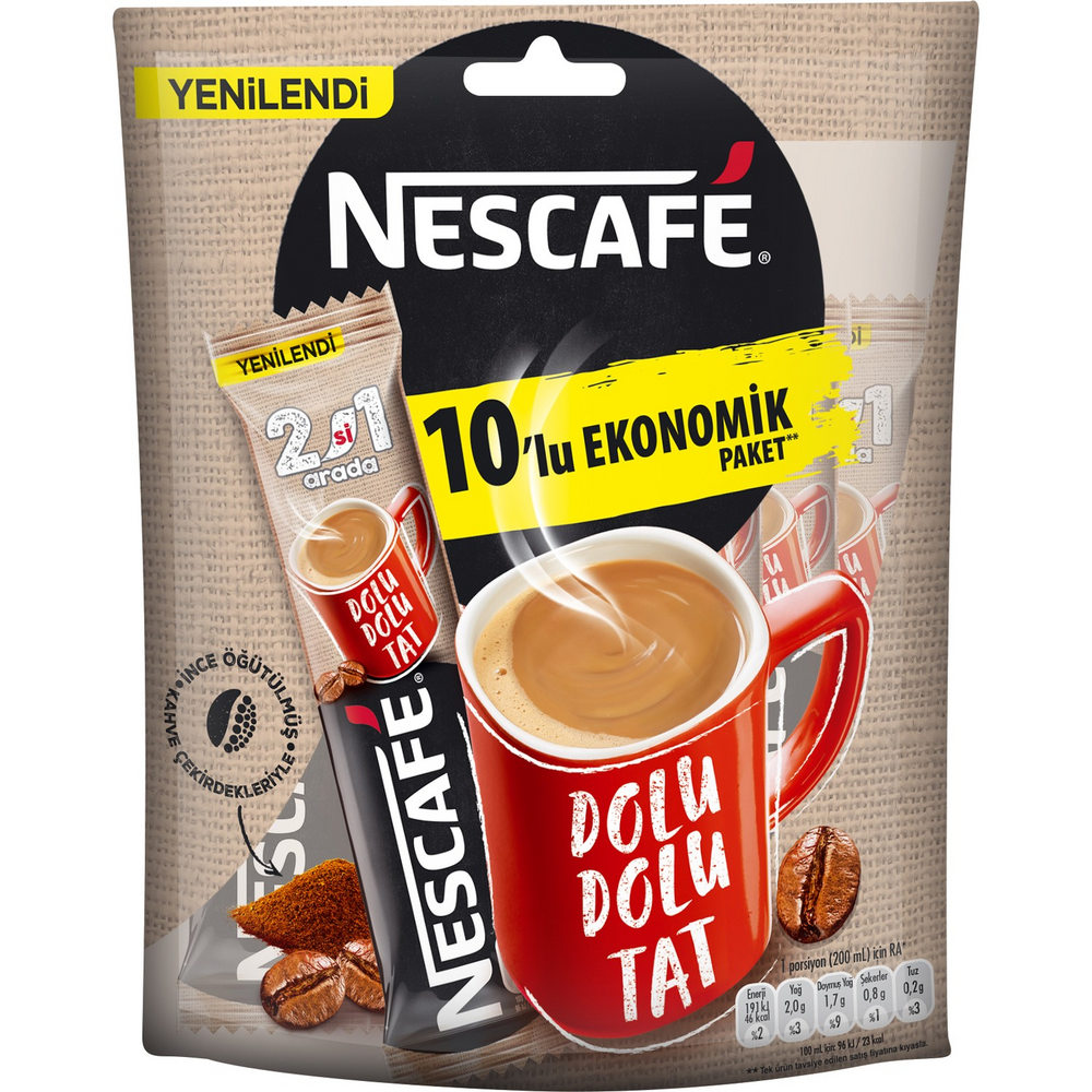 Nescafe 2si1 Arada 10'Lu Paket 100 Gr