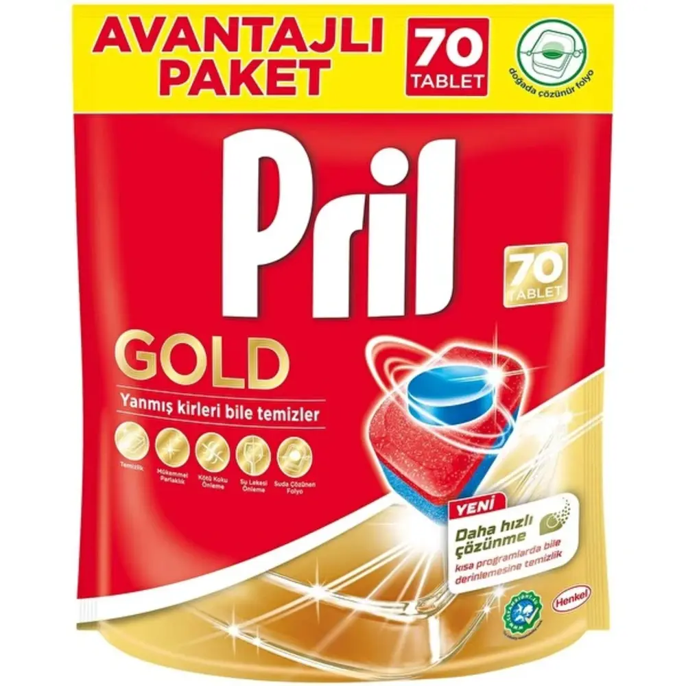 Pril Gold 70 Tablet Doypack Bulaşık Makinası Deterjanı
