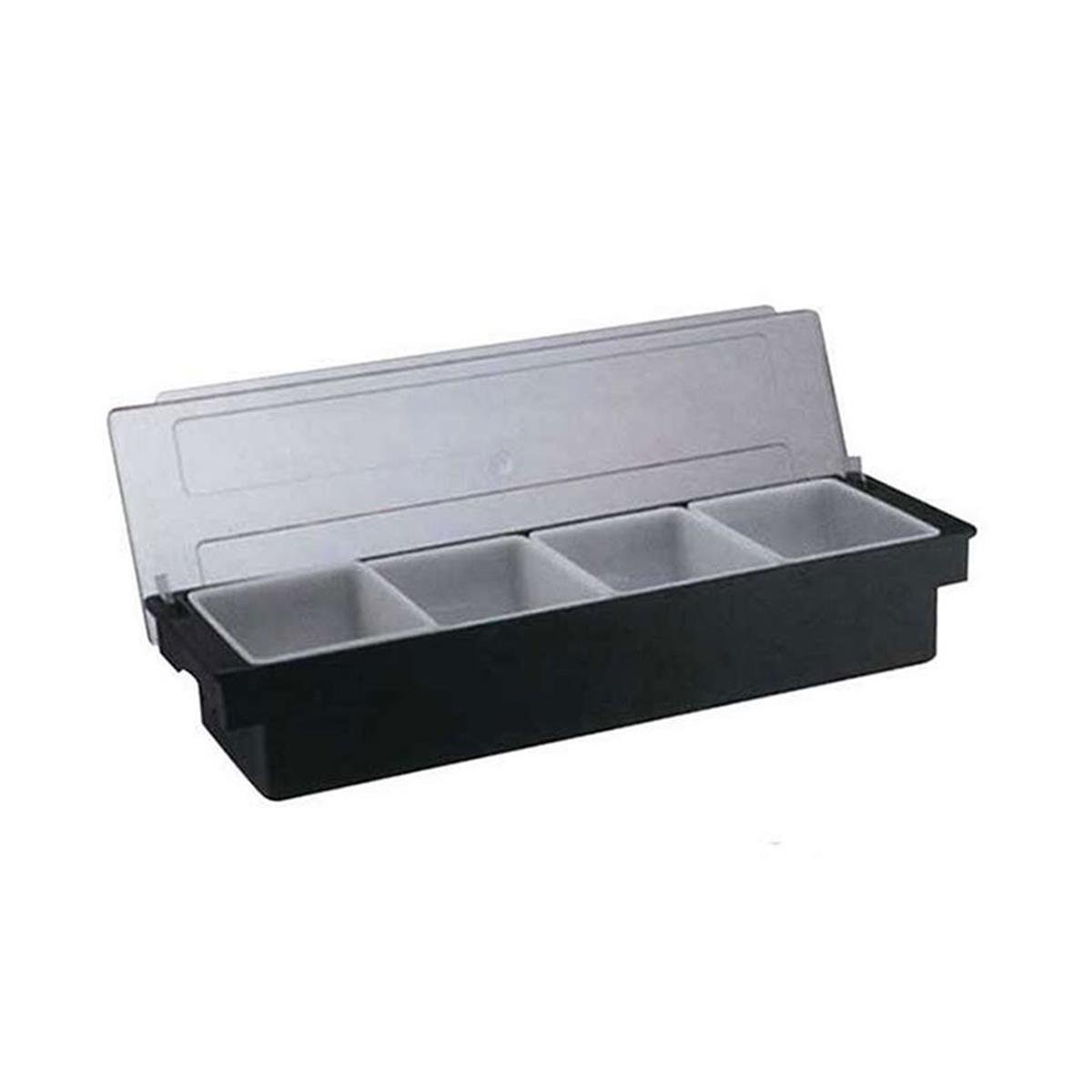 Biradlı 4'lü Polikarbon Kapaklı Bar KonteynerBar Lastiği Konteyner ve SosluklarBiradlı4'lü Polikarbon Kapaklı Bar Konteyner