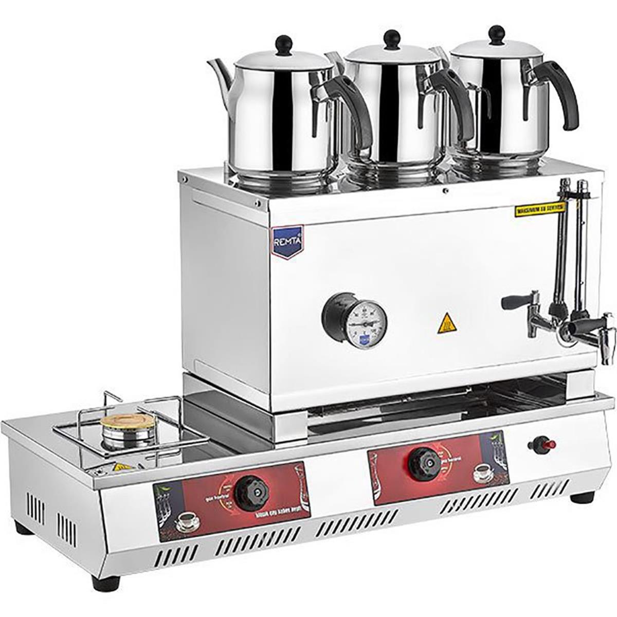Remta | 55 Model Üç Demlikli Gazlı (CE) Çay Ocağı 33 lt N13Çay Kazanları ve Kahve MakinalarıRemta55 Model Üç Demlikli Gazlı (CE) Çay Ocağı 33 lt N13
