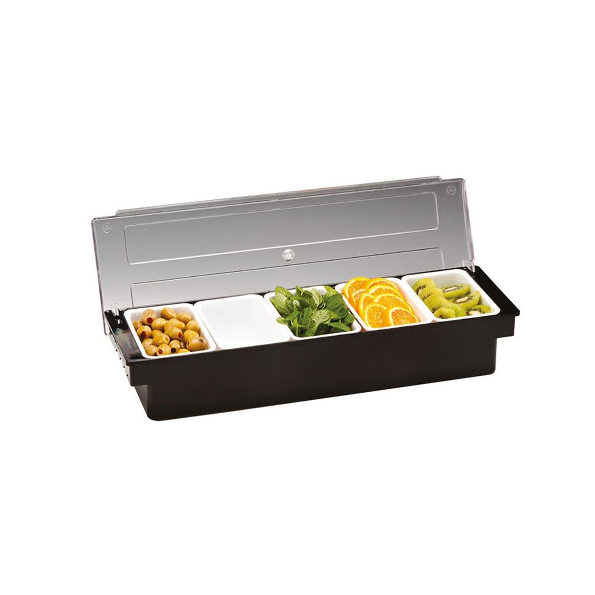 Zicco 5'li Polycarbonat Kapaklı Bar KonteynerBar Lastiği Konteyner ve SosluklarZicco5'li Polycarbonat Kapaklı Bar Konteyner