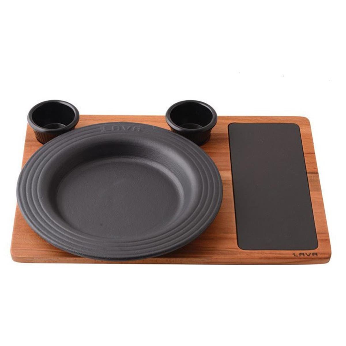 Lava Ahşap Altlığı Yuvarlak Servis Tabağı, Porselen Plaka 26 cmFajita, Hotplate ve Döküm TabaklarLavaAhşap Altlığı Yuvarlak Servis Tabağı, Porselen Plaka