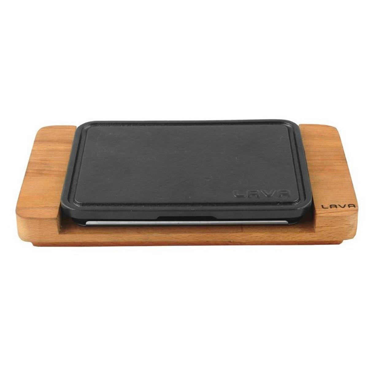 Lava Ahşap Altlıklı Dikdörtgen Hot Plate, Paslanmaz Çelik Metal Tabla 22x16 cmFajita, Hotplate ve Döküm TabaklarLavaAhşap Altlıklı Dikdörtgen Hot Plate