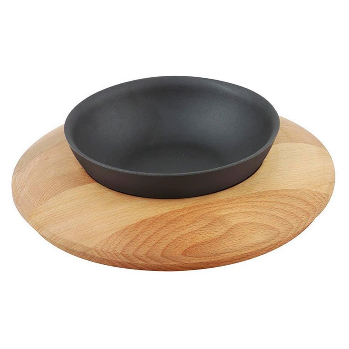 Lava Ahşap Altlıklı Yuvarlak Döküm Demir Kase 14 cmFajita, Hotplate ve Döküm TabaklarLavaAhşap Altlıklı Yuvarlak Döküm Demir Kase