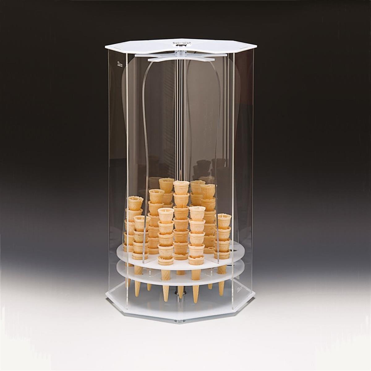 Zicco Akrilik Döner Dondurma Külahlık 35x35 cmKülahlıklar ve Dondurma Servis StantlarıZiccoAkrilik Döner Dondurma Külahlık