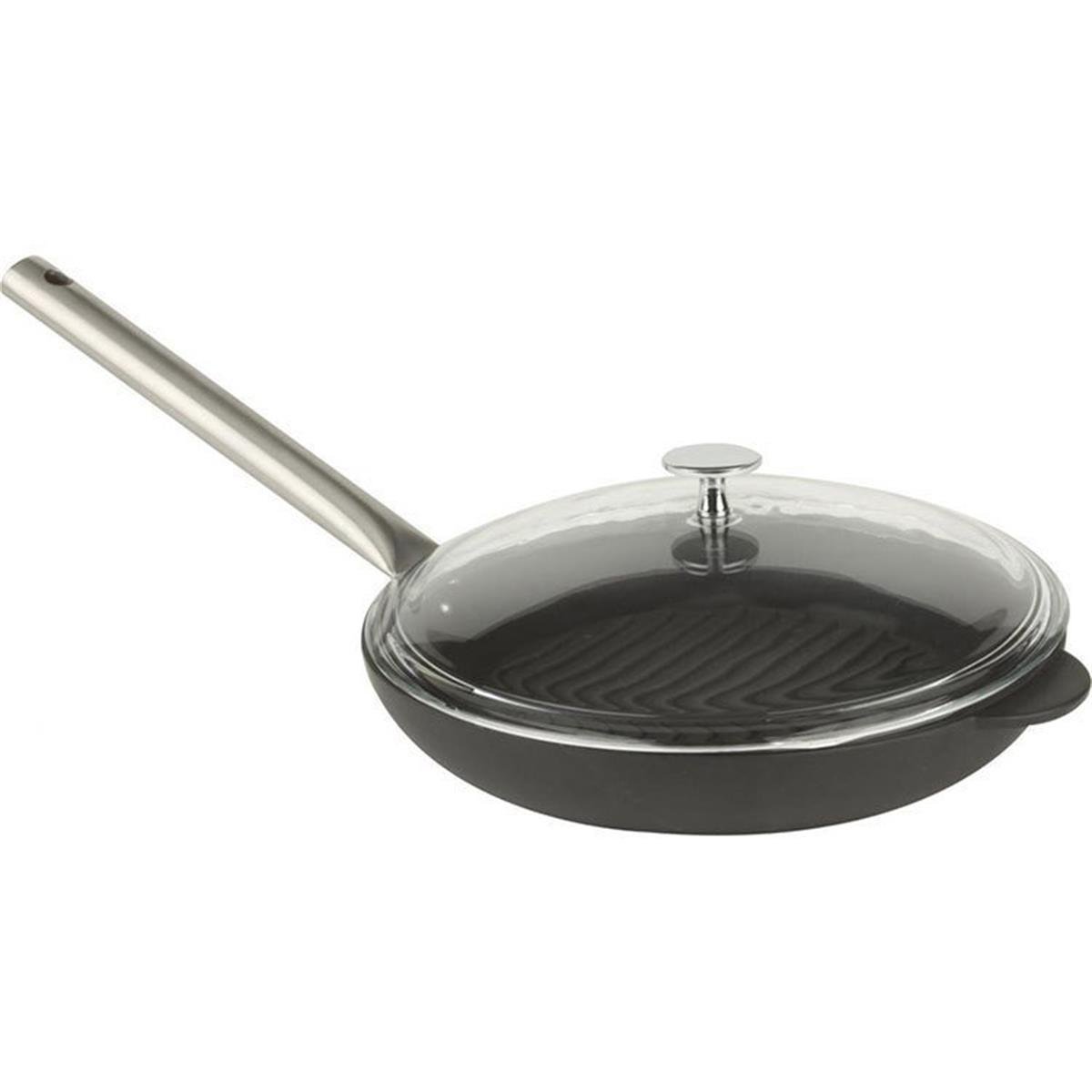 Lava Grill Cam Kapaklı Paslanmaz Saplı Izgara Tava 30 cmIzgara TavalarıLavaCam Kapaklı Paslanmaz Saplı Izgara Tava