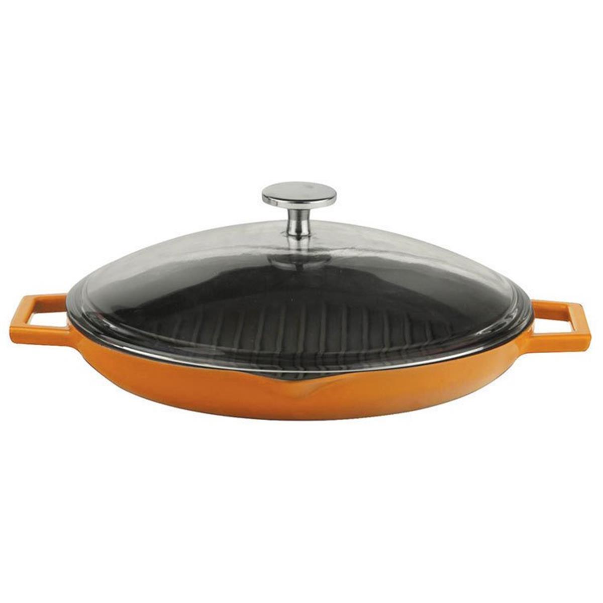 Lava Demir Döküm Metal Kulplu ve Cam Kapaklı Yuvarlak Izgara Tava 26 cmIzgara TavalarıLavaCam Kapaklı Yuvarlak Izgara Tava