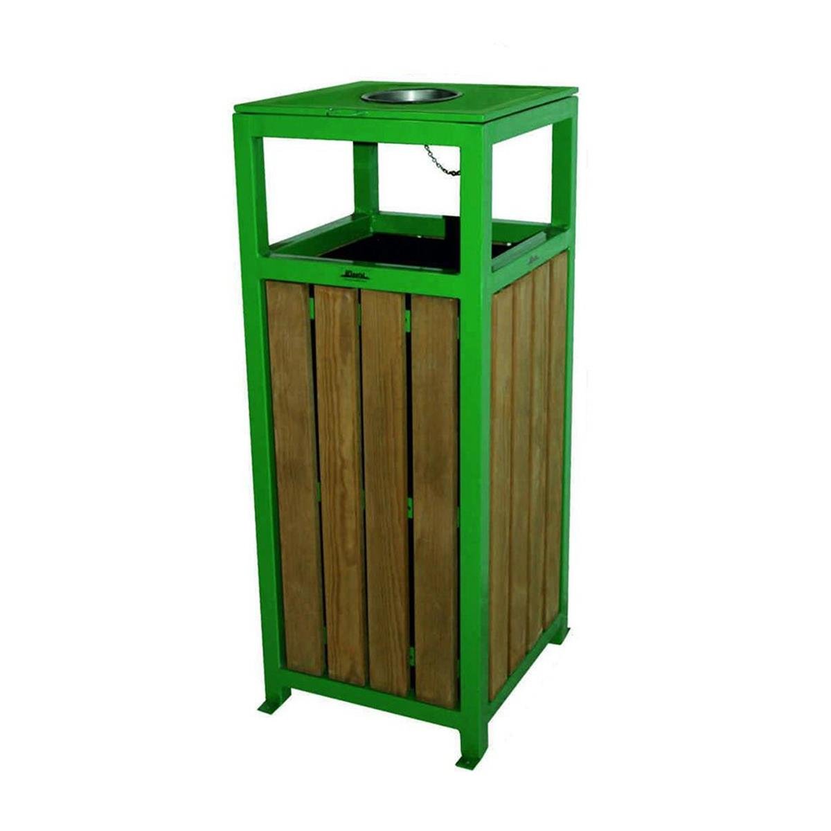 Arı Metal | Kare Ahşaplı Çöp Kovası KapaklıBahçe Çöp KovalarıArı MetalKare Ahşaplı Çöp Kovası Kapaklı