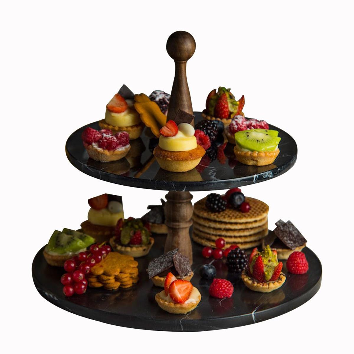 Mat | Nero Mermer Serisi | Kek Standı - 2 KatlıMermerMat For HomeKek Standı - 2 Katlı