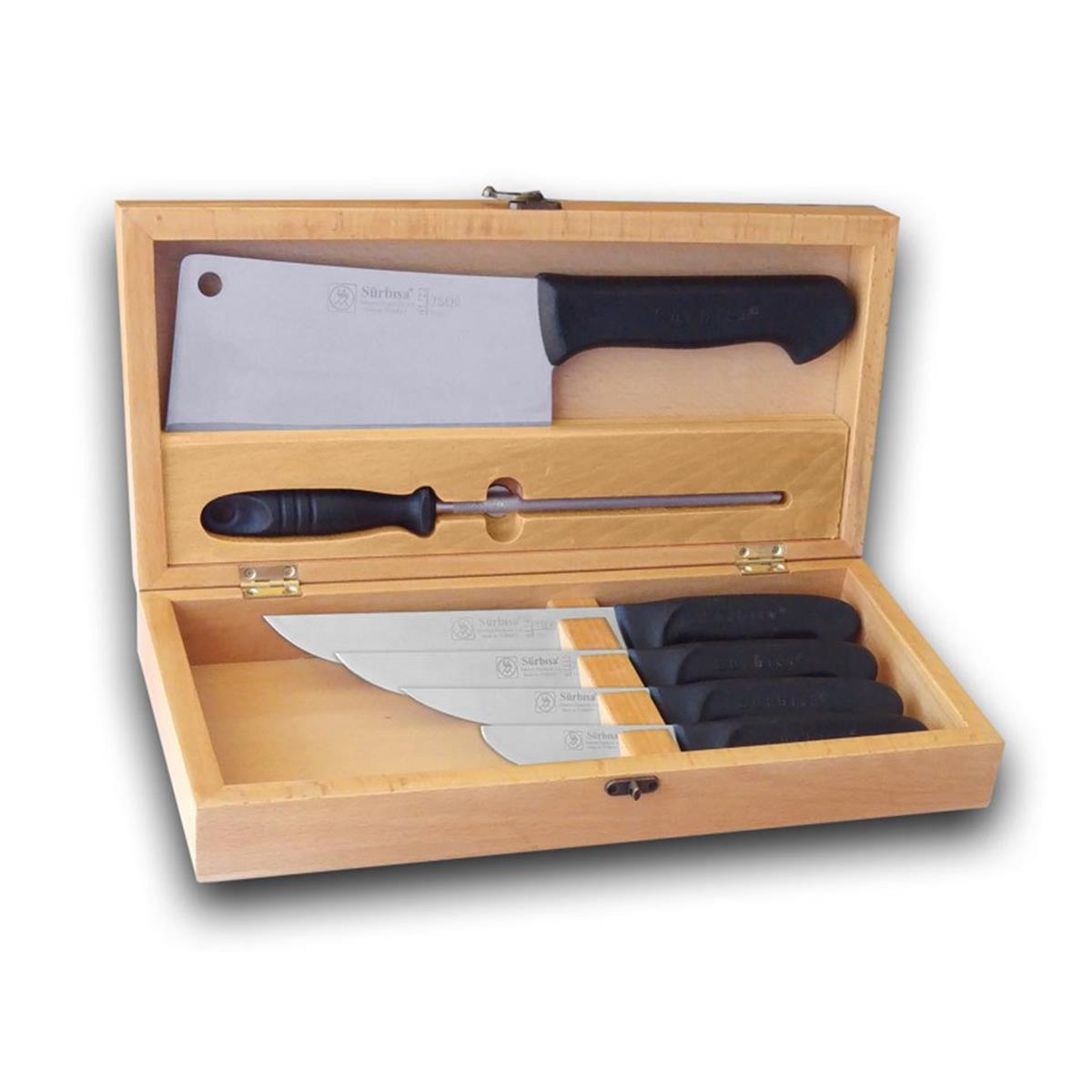Sürbisa Naturel Ahşaplı Kurban SetiBıçak TakımlarıSürbisaNaturel Ahşaplı Kasap Seti