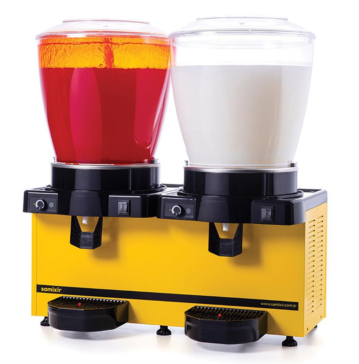 Samixir | Panoramik Twin Manuel Fıskiyeli+Karıştırıcı Soğuk İçecek Dispenseri 22+22 Litre Sarı SM44.AYDispenserlerSamixirPanoramik Twin Manuel Fıskiyeli+Karıştırıcı Soğuk İçecek Dispenseri 22+22 Litre Sarı SM44.AY