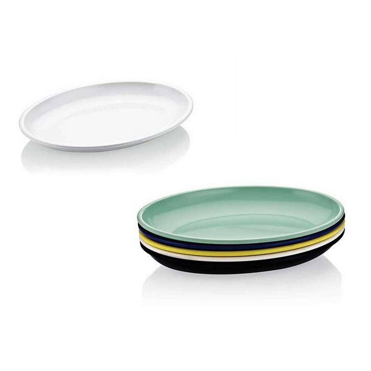 Biradlı Renkli Melamin Oval Tabak 55x39 cmMelaminBiradlıRenkli Melamin Oval Tabak