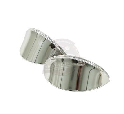 Jopex Headlight Eyebrows Louvered Chrome Pair