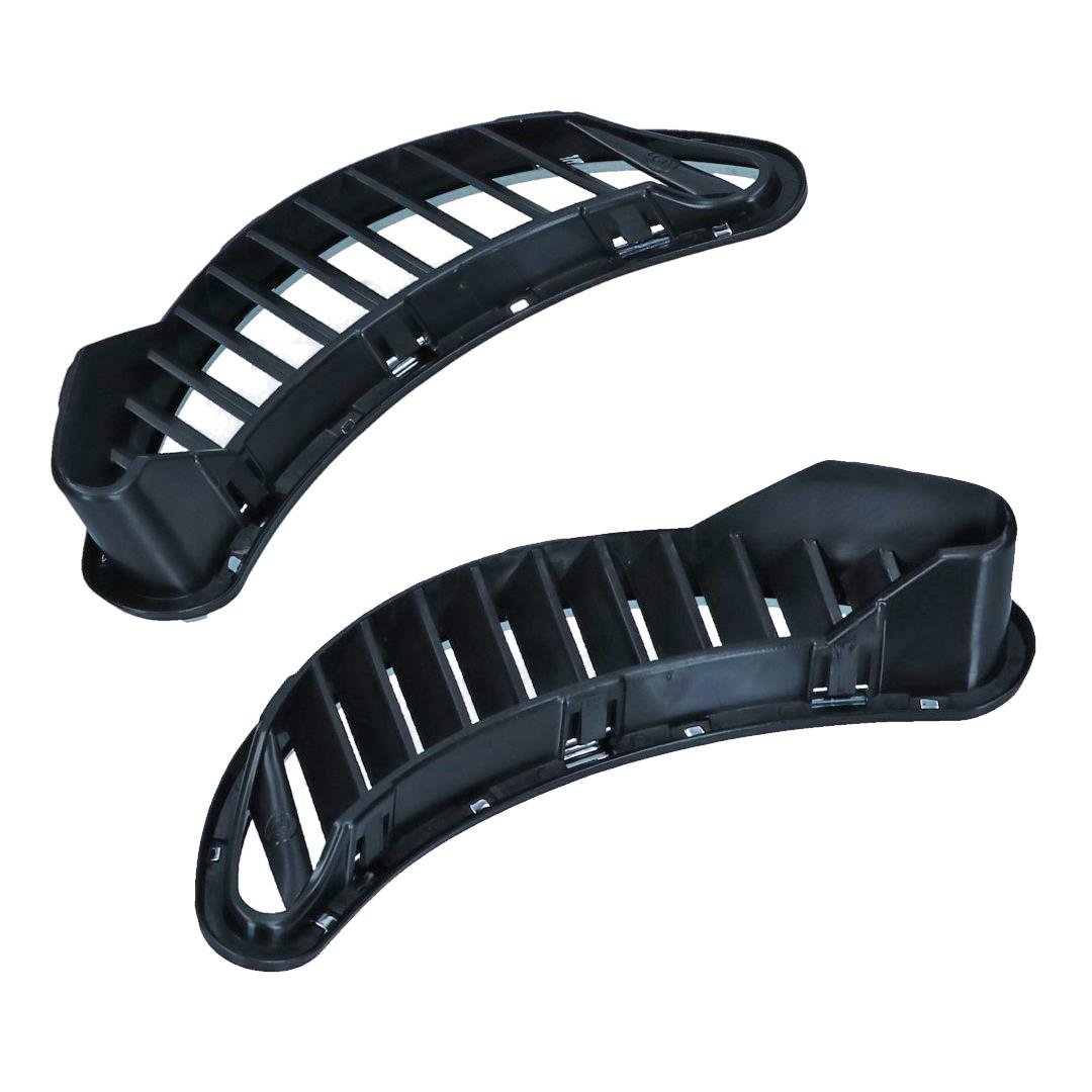Side Air Vent Trim Plates Black With Polished Stainless Steel Trim (Per Pair)
