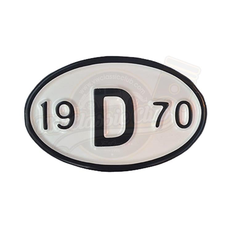 Rear Year Plate 1970 (19D70)