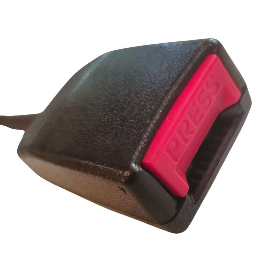 Front Seat Belt 3 Point Inertia with Chrome Buckle and Red Webbing