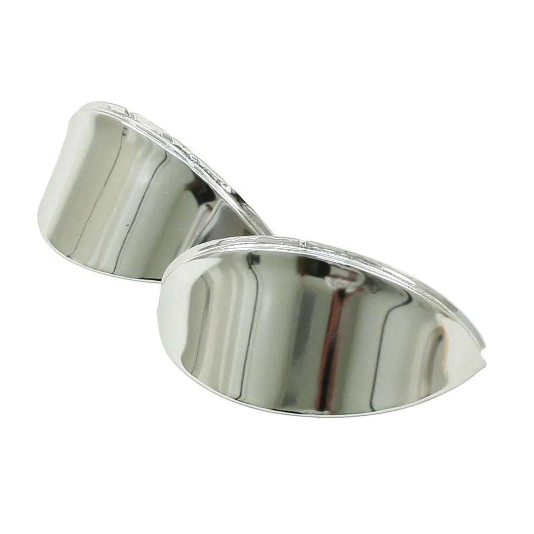Headlight Eyebrows Louvered Chrome (Pair) (1300-1302-1303-T2BAY-Karmann Ghia-Type3)