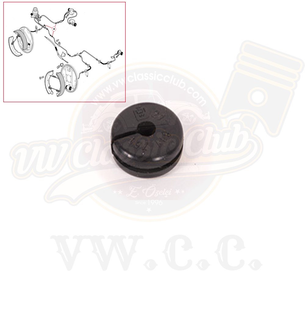 Metal Brake Line Rubber Grommet (Piece) (1100-1200-1300-1302-1303-T1-T2-Karmann Ghia-Variant)