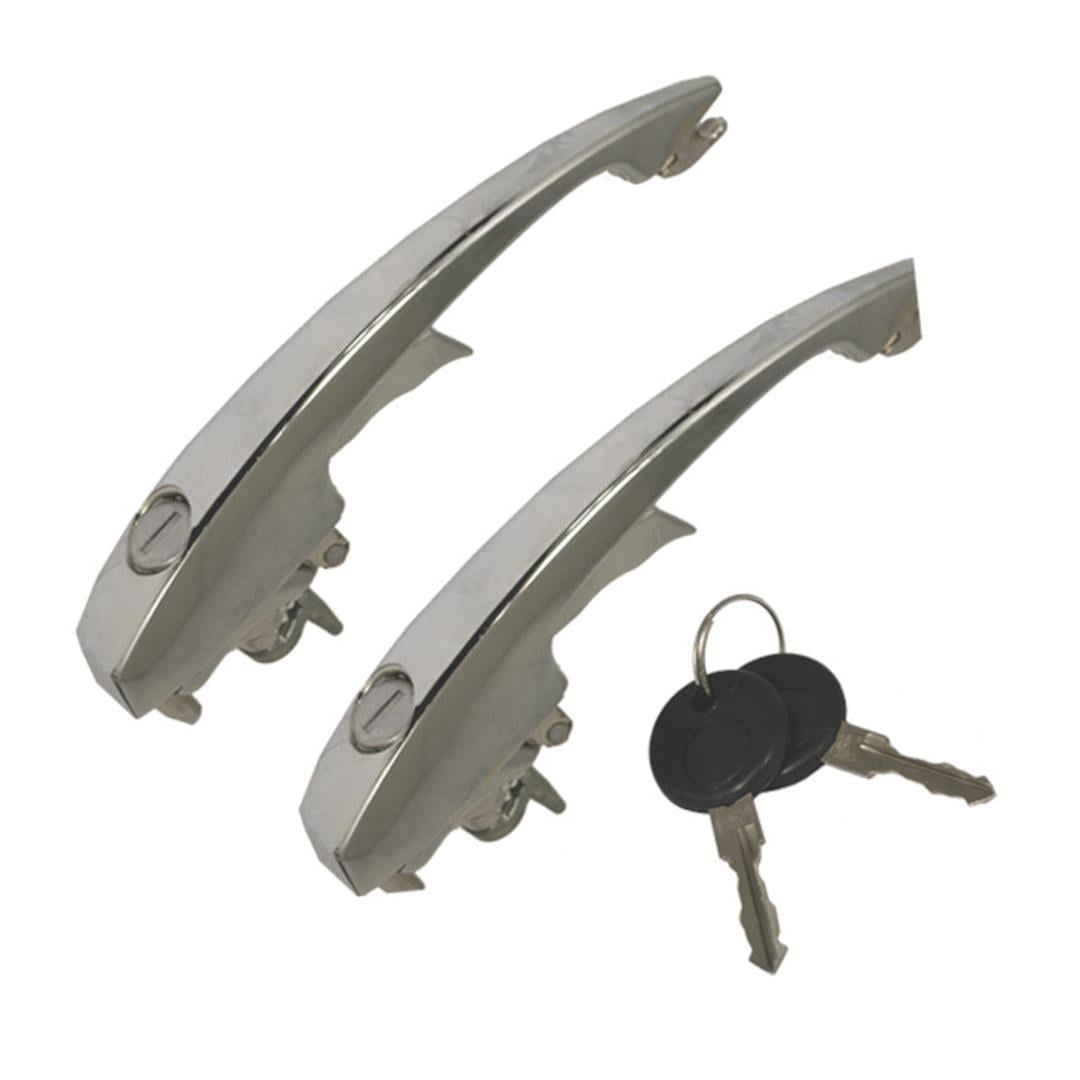 Locking Door Handle with Keys Chrome (1300-1302-1303)