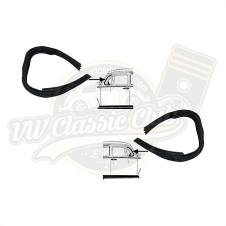 Vent Window Seal Left-Right Set (1300-1302-1303) 111837625B / 111837626B - VW Classic Club | Volkswagen Beetle Spare Parts