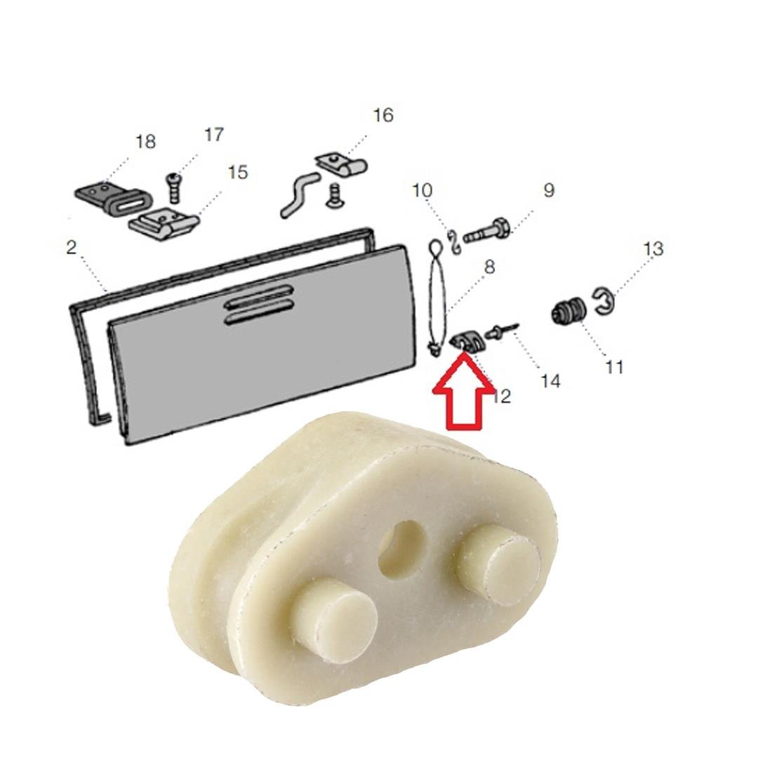 Engine Lid Support Spring Guide Block T2 Bay 211827421 - VW Classic Club | Volkswagen Beetle Spare Parts