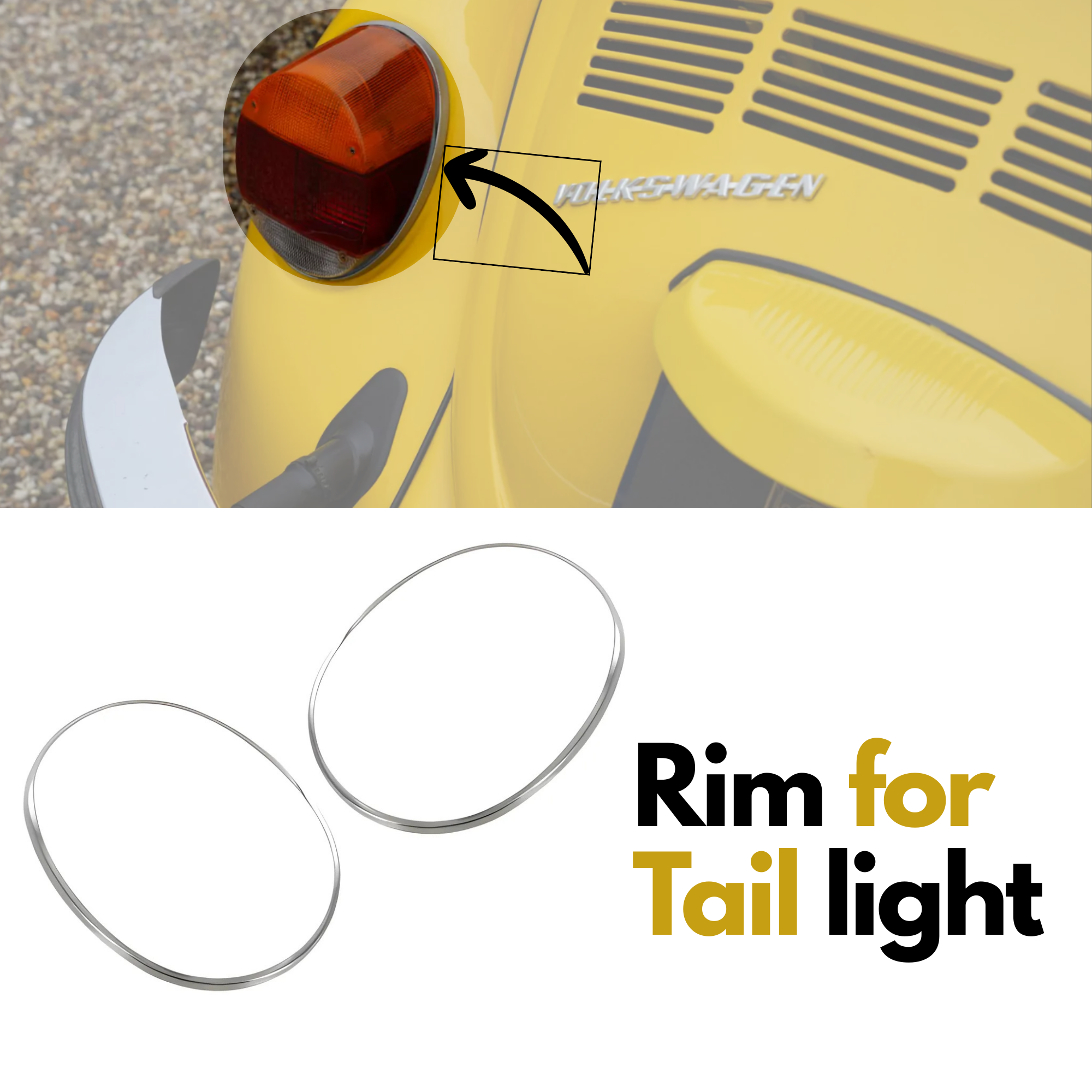 Stainless Steel Rim For Tail Light, Polished