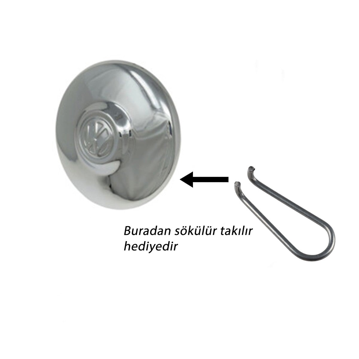 VW Armalı %100 Paslanmaz Jant Kapağı Bir Adet (1300-1302-1303-T1-T2-T3)