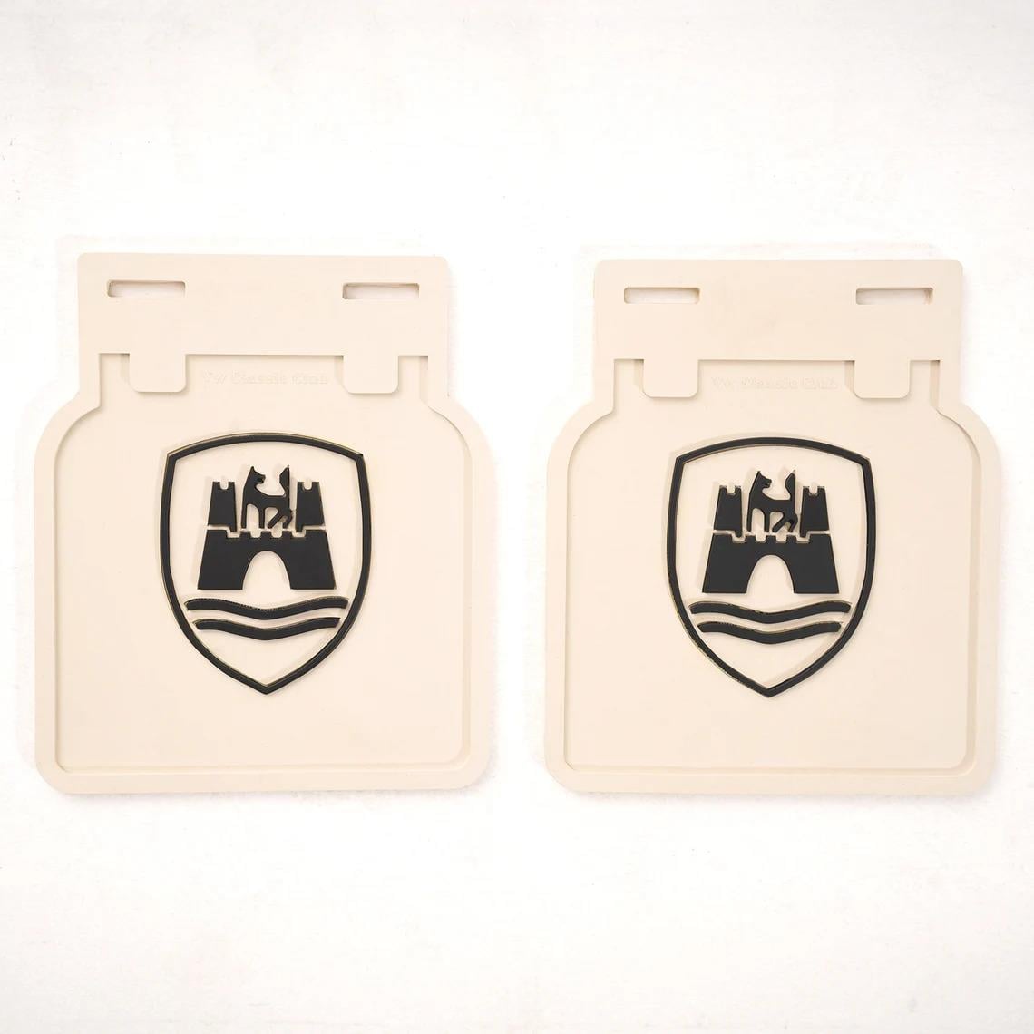 Mud Flaps With Wolfsburg Emblem White, (Set)