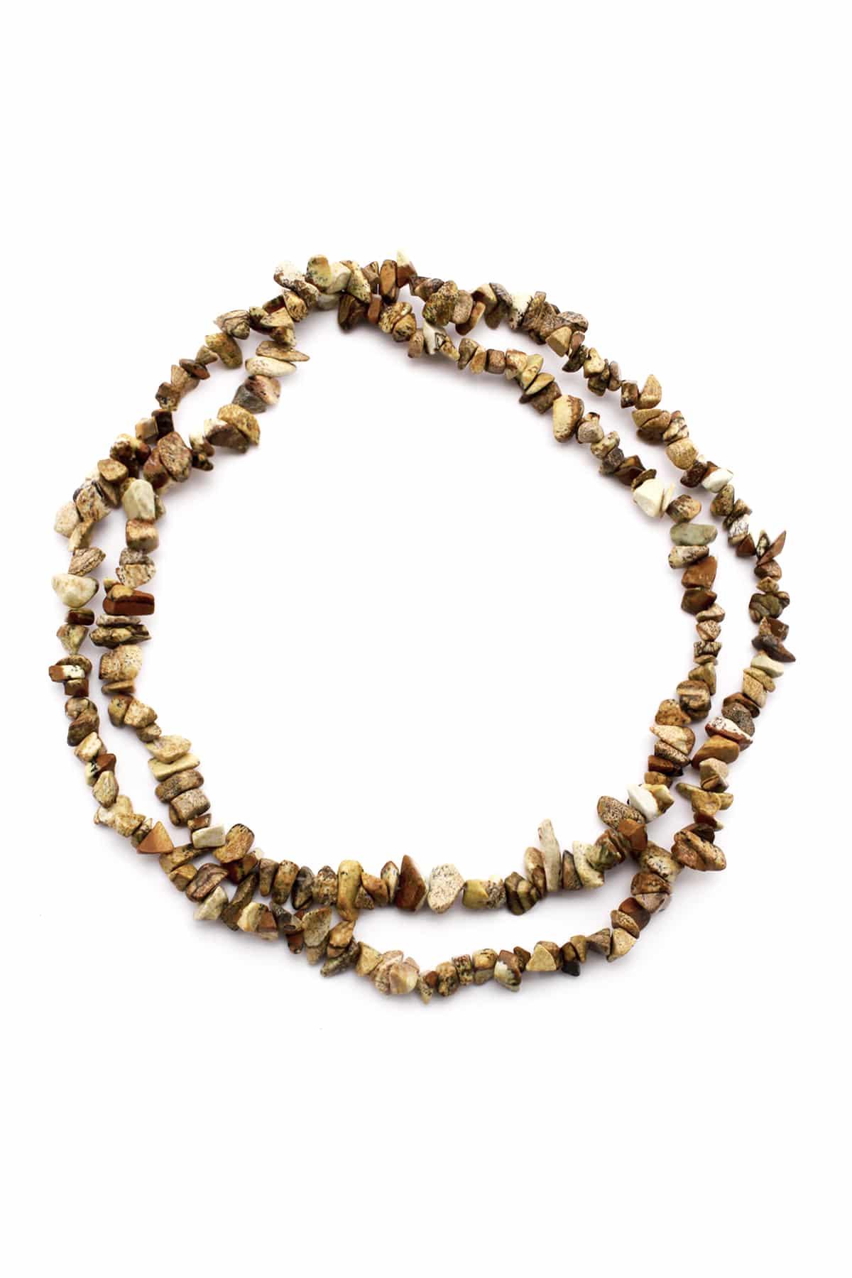 Ağaç Jasper Kırık Taş Orta Boy Parlak 5x8mm Doğal Taş Dizi