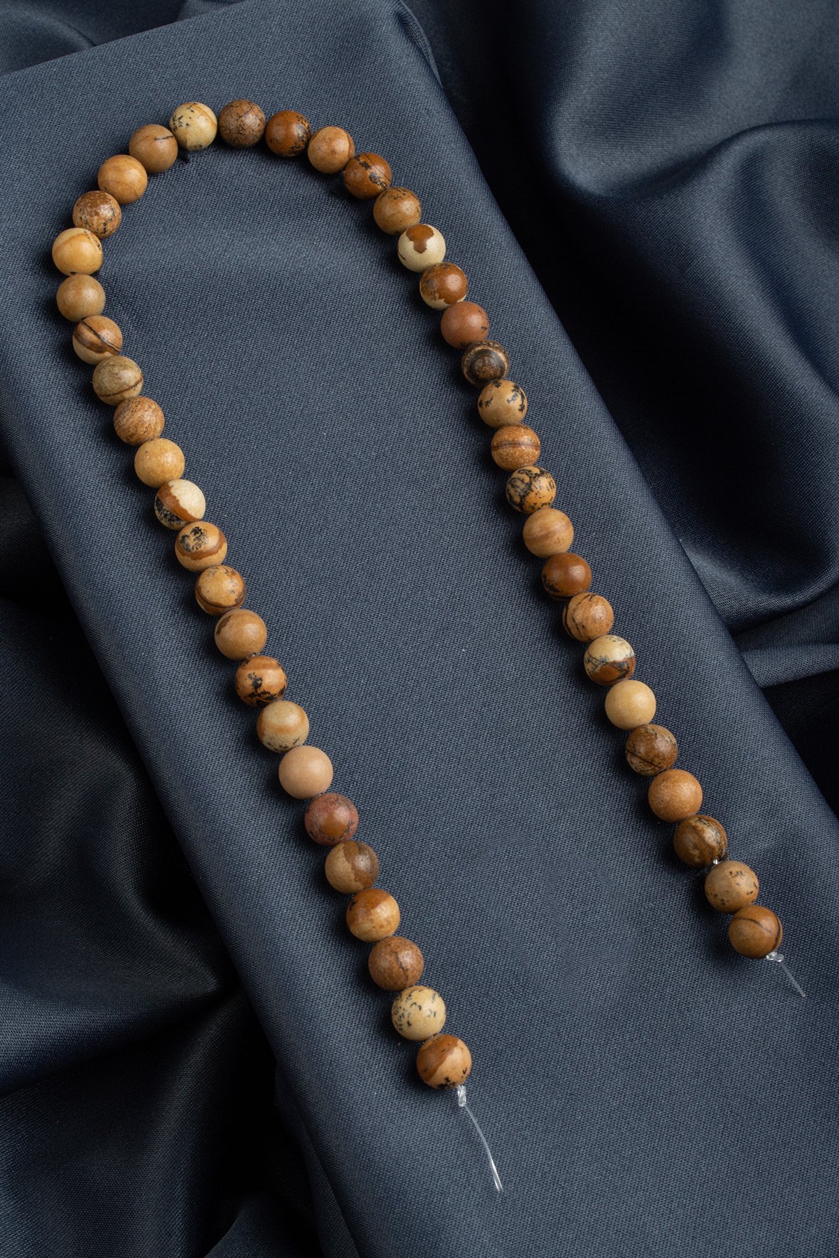 Ağaç Jasper Doğal Taş Parlak Küre Kesim 8mm Dizi [AB+]