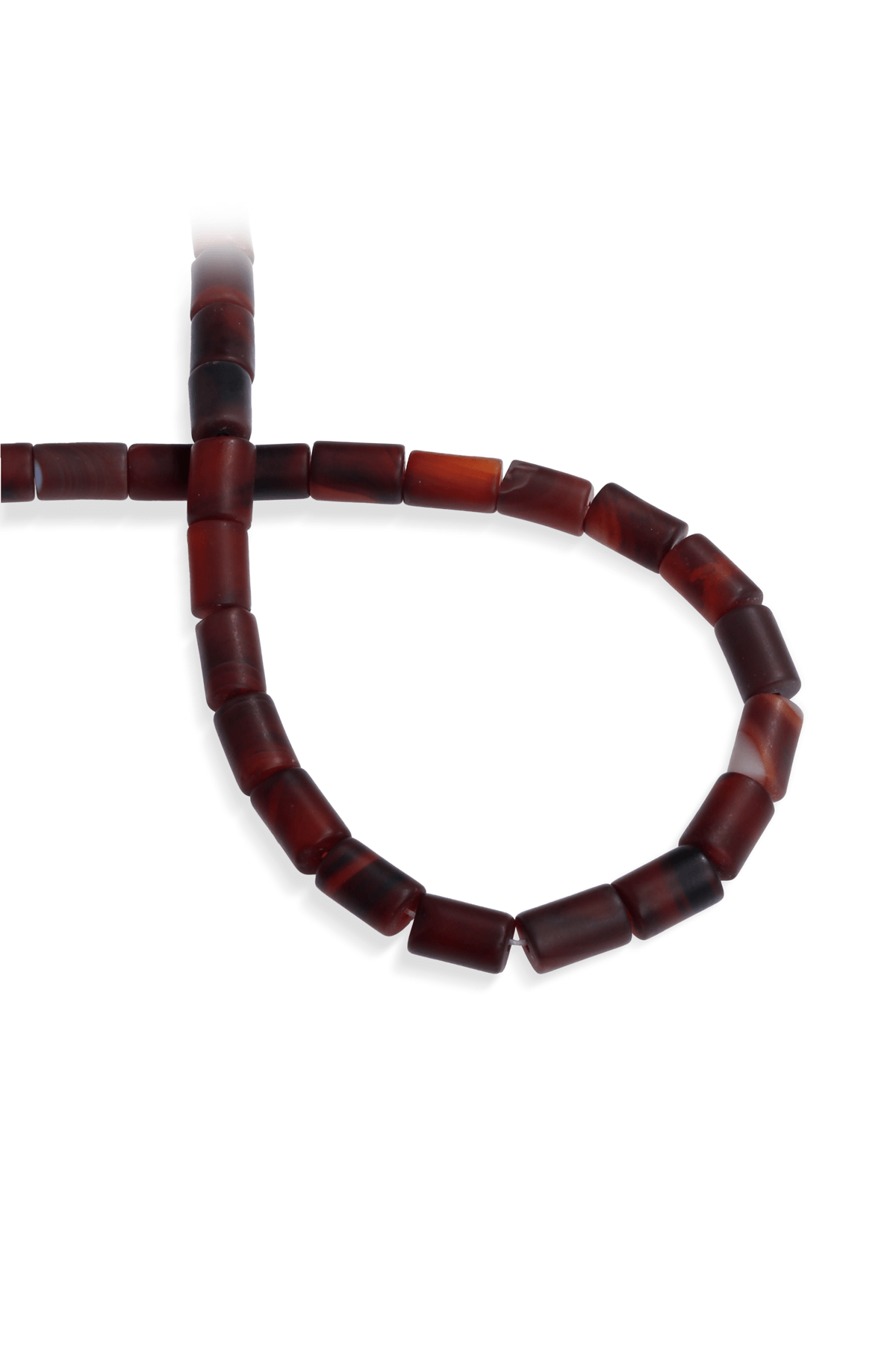Akik Taşı Silindir Kesim Mat Kızıl 8x12mm Doğal Taş Dizi