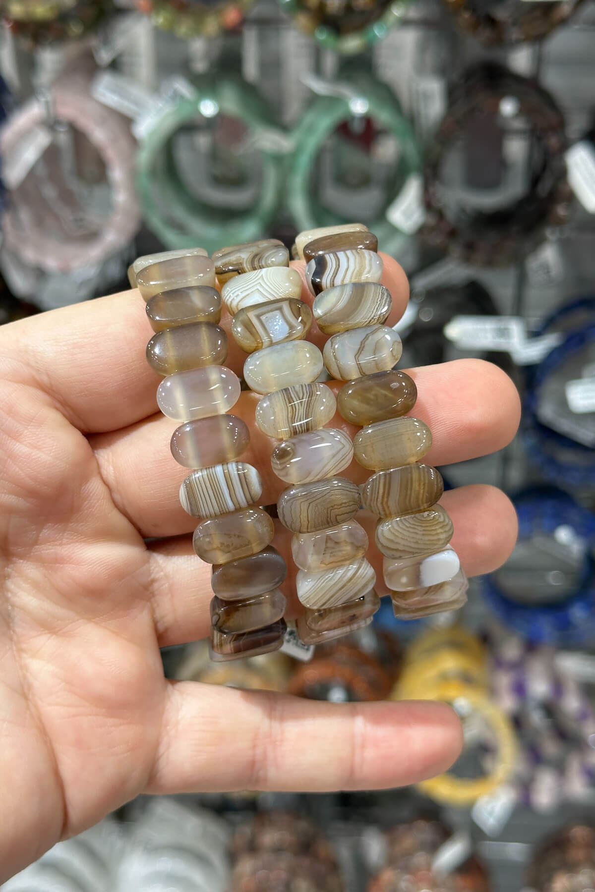 Akik Doğal Taş Oval Kesim Bileklik