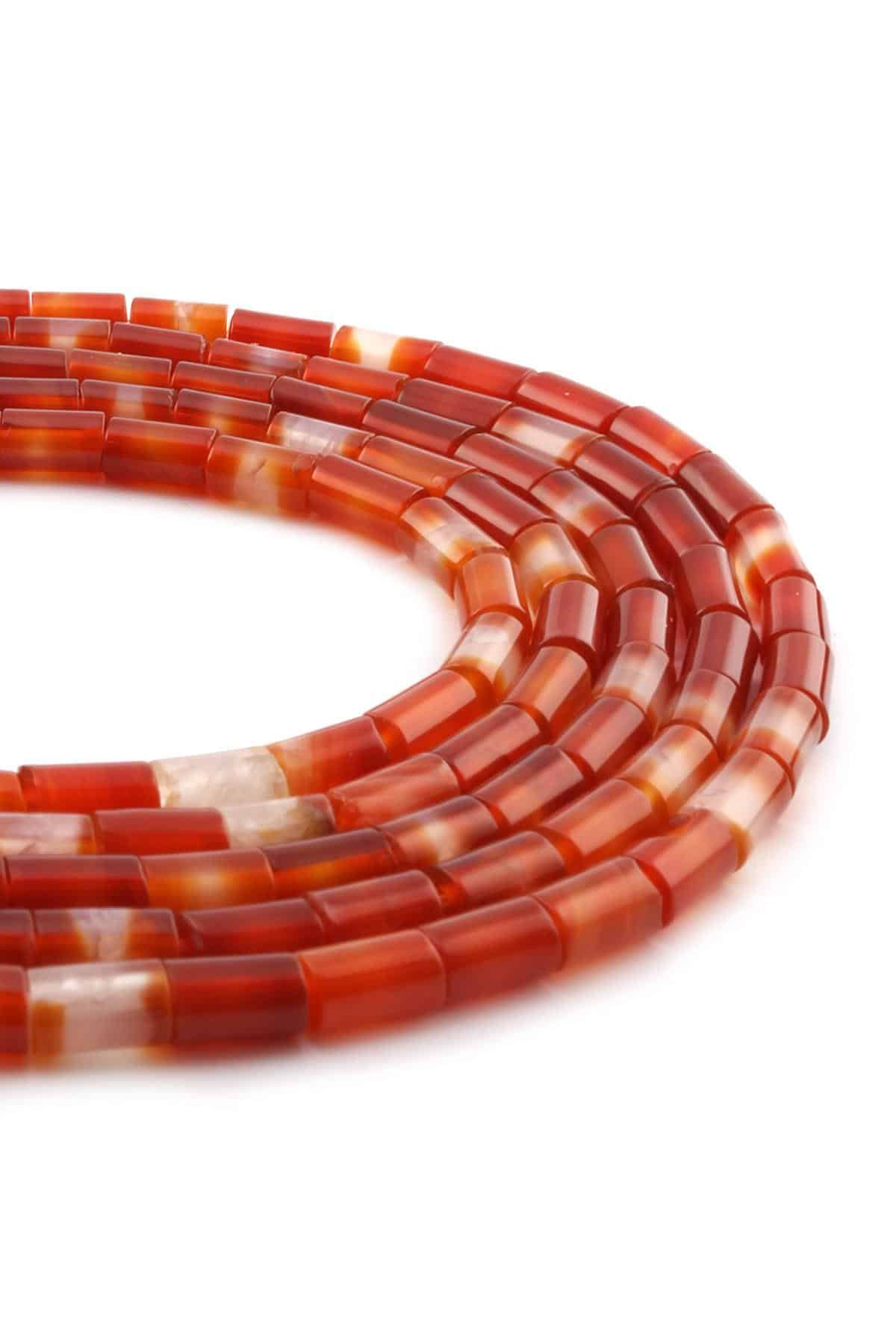 Agate Natural Stone Cylinder Cut 5x8mm String Of Beads
