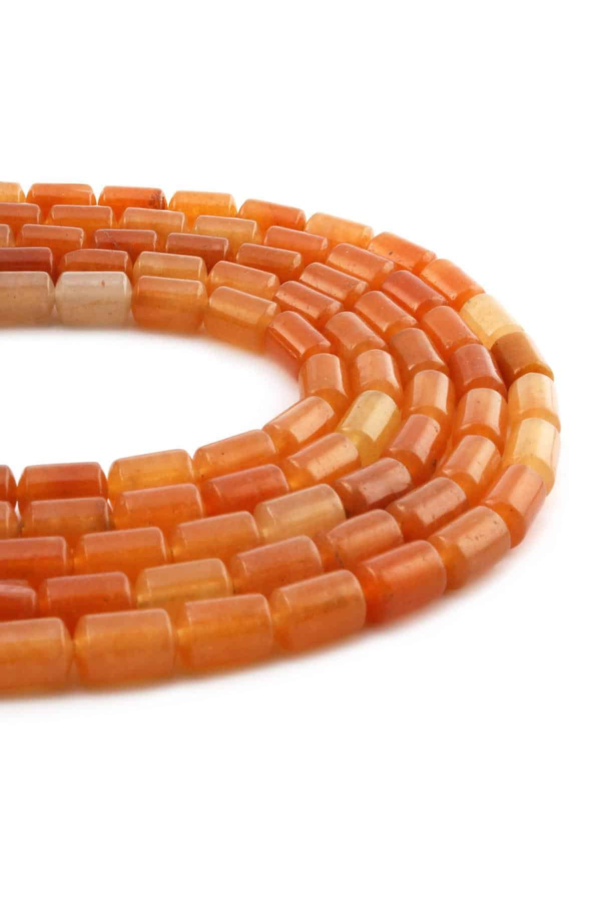 Agate Natural Stone Cylinder Cut 6x10mm String Of Beads